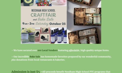 Needham High School Artisan Craft Fair and Bake Sale