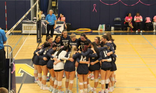 Girls Volleyball Win Streak Reaches a Dozen on Dig Pink Night