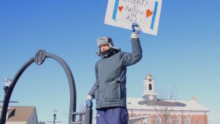 Anti-ICE Protestors Demonstrate in Needham Center