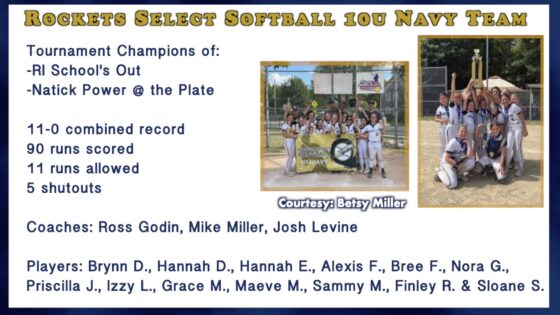 Rockets Select Softball 10U Navy Team Finishes Perfect Run