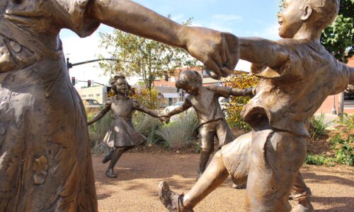 Circle of Peace Statue Returns to Town Common in Full Form