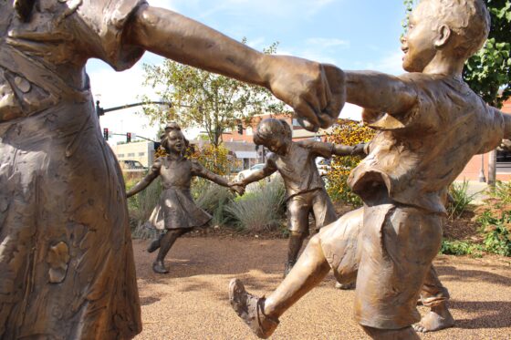 Circle of Peace Statue Returns to Town Common in Full Form